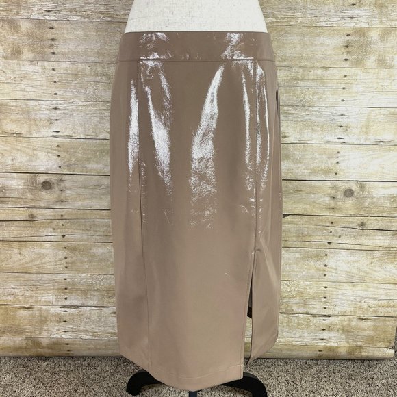 Cara Santana x Apt 9 Dresses & Skirts - Cara Santana x Apt 9 Nude Faux Leather Pencil Skirt Size 14